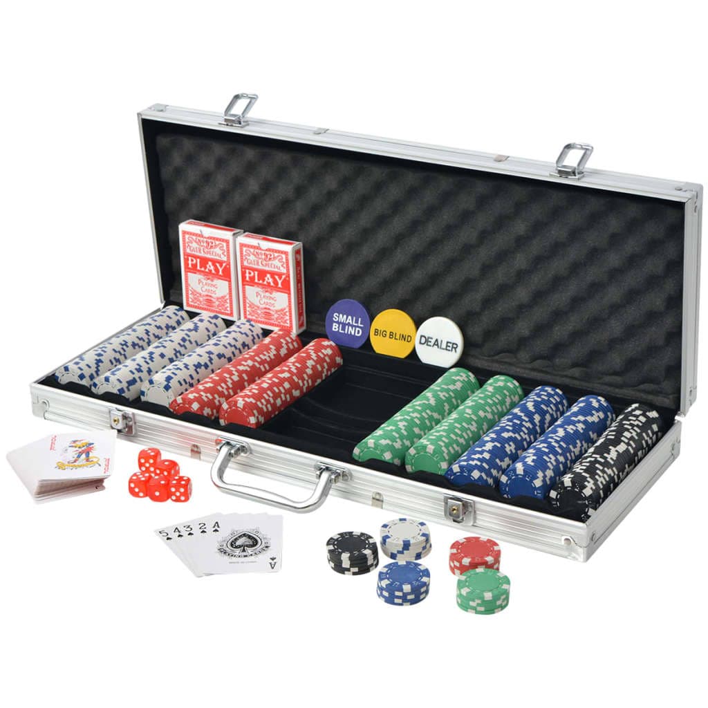 Set de póker con 500 fichas