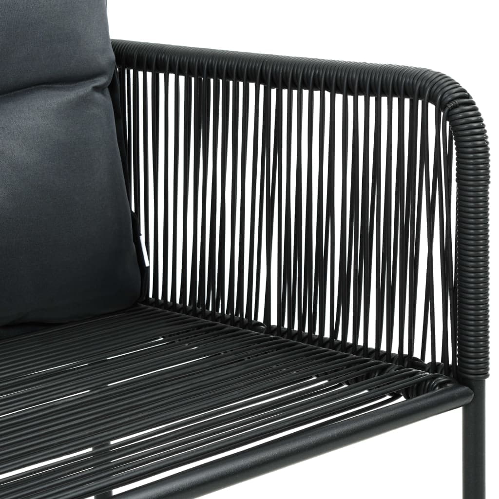 4er-Set Gartenstühle Polyrattan mit Polstern