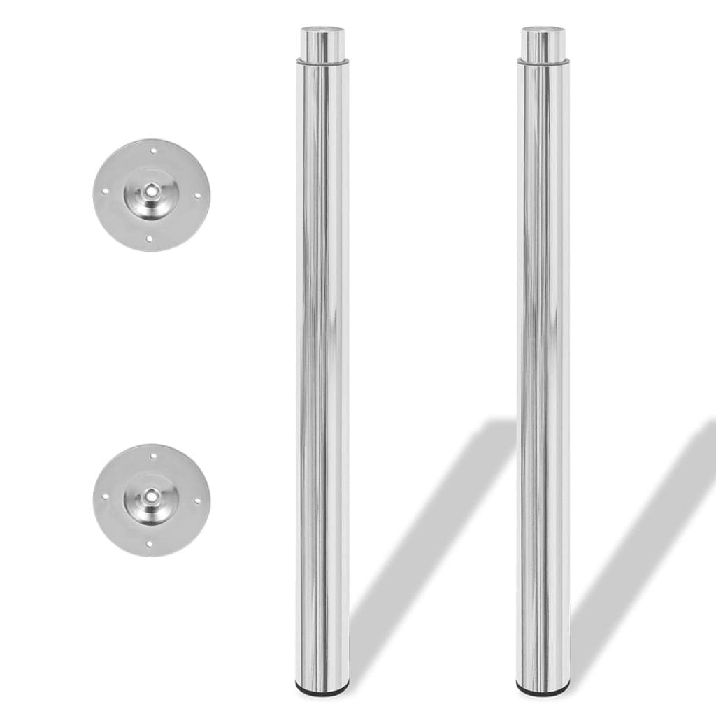 Teleskop-Tischbeine Chrom 710 mm 2er-Set