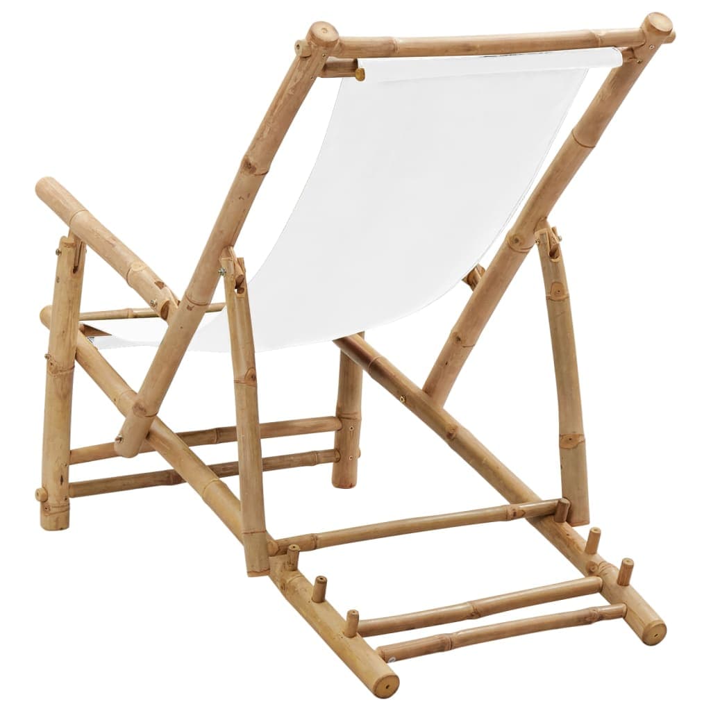 Sedia da ponte con rivestimento in tela crema