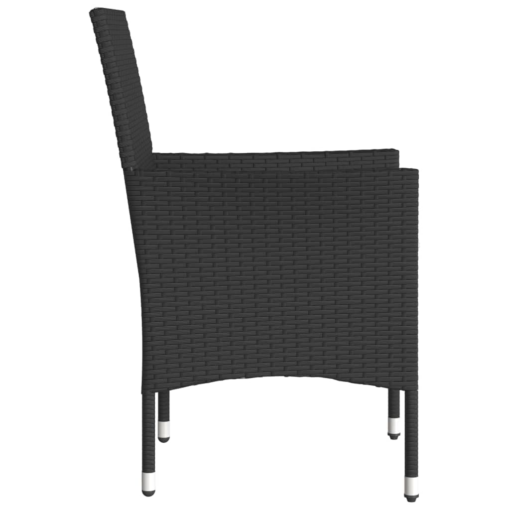 Set di 2 sedie da giardino in polirattan con cuscini