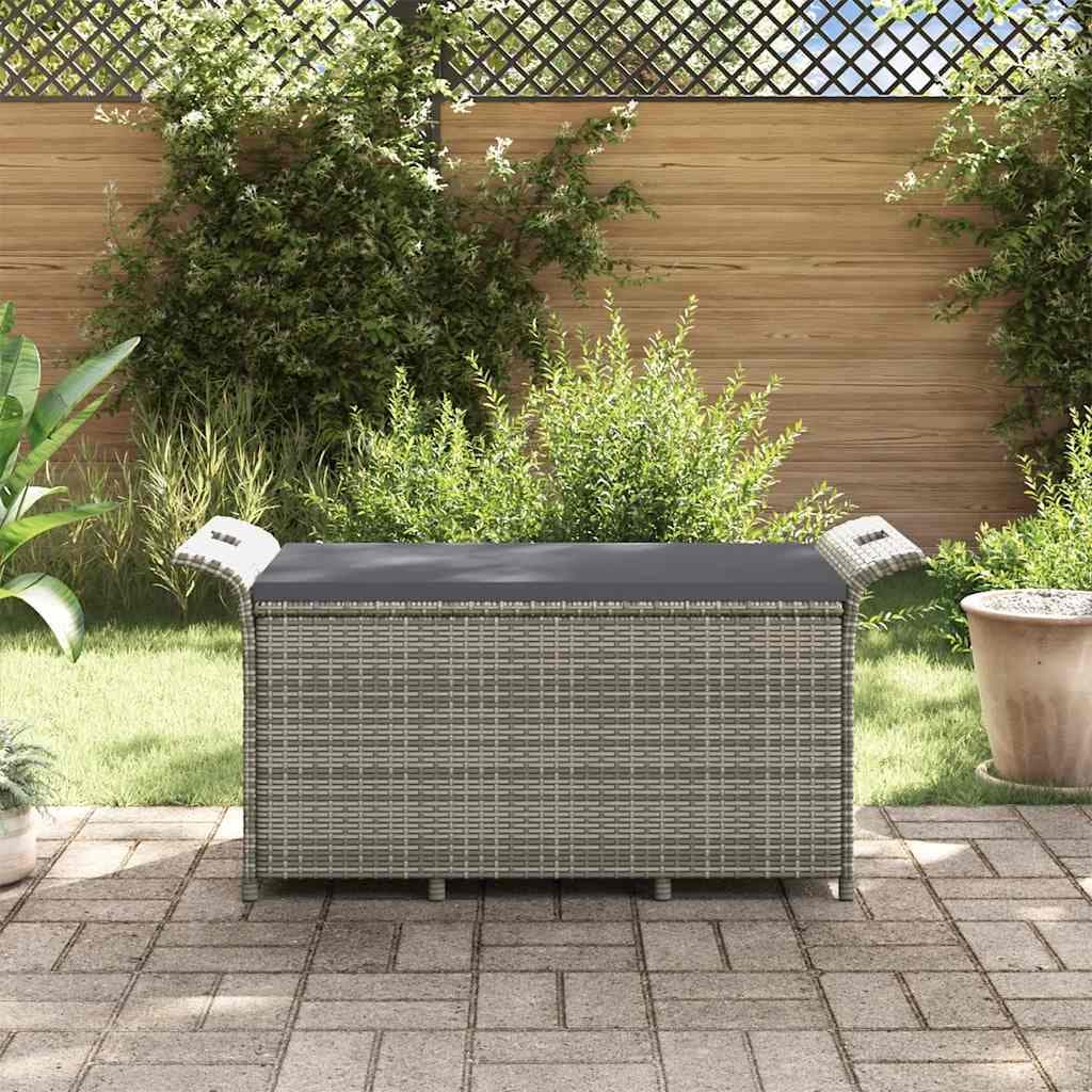 Gartenbank mit Polstern aus Poly Rattan, 116 cm