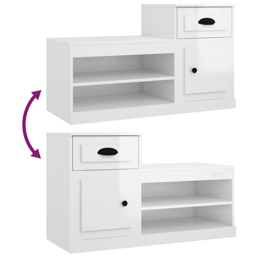 Schuhschrank Hochglanz 100 cm Holzwerkstoff