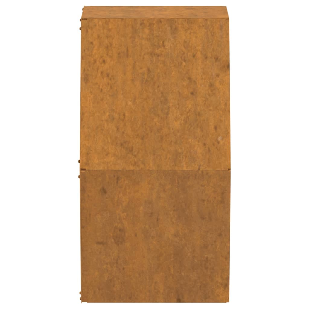 Set di 2 fioriere da parete in acciaio corten arrugginito 30 cm