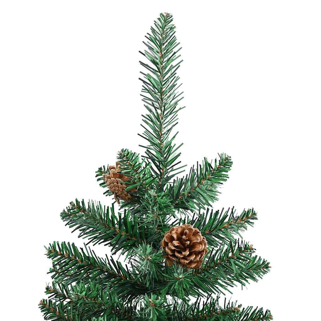 Schlanker Weihnachtsbaum Echt-Holz Tannenzapfen 180 cm