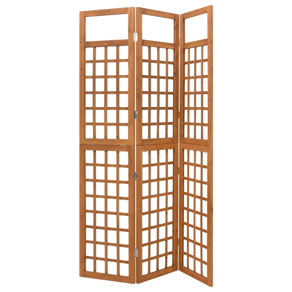 Celosía cortavistas, 3 piezas, madera maciza de abeto, 121 x 180,5 cm