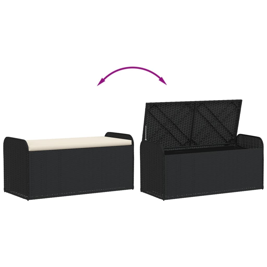 Sitzbank mit Stauraum und Polsterauflage 115 cm