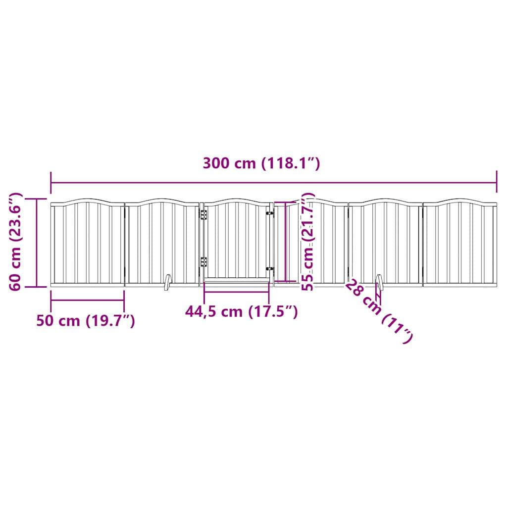 Faltbares 6-teiliges Hundegitter mit Tür, 300 cm