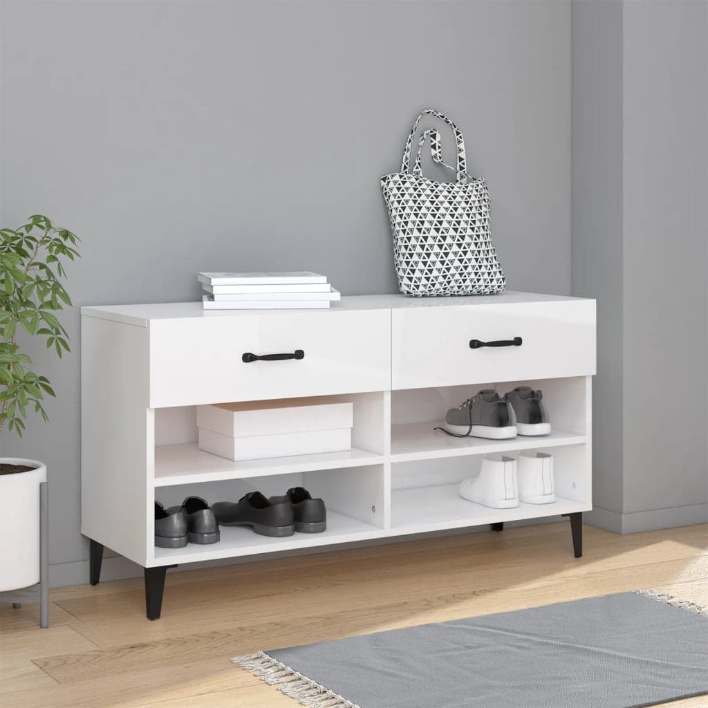Schuhschrank Hochglanz Holzwerkstoff 102 cm