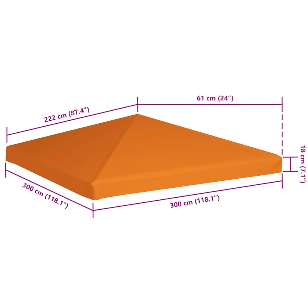 Padiglione 3x3 m con tetto in poliestere 310 g/m²
