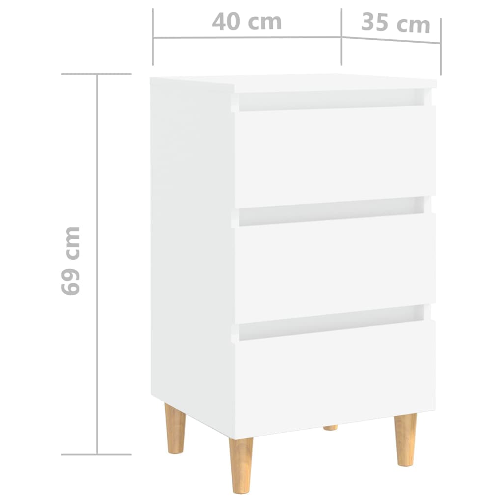 Nachttisch mit Massivholzbeinen, 40 cm Breite