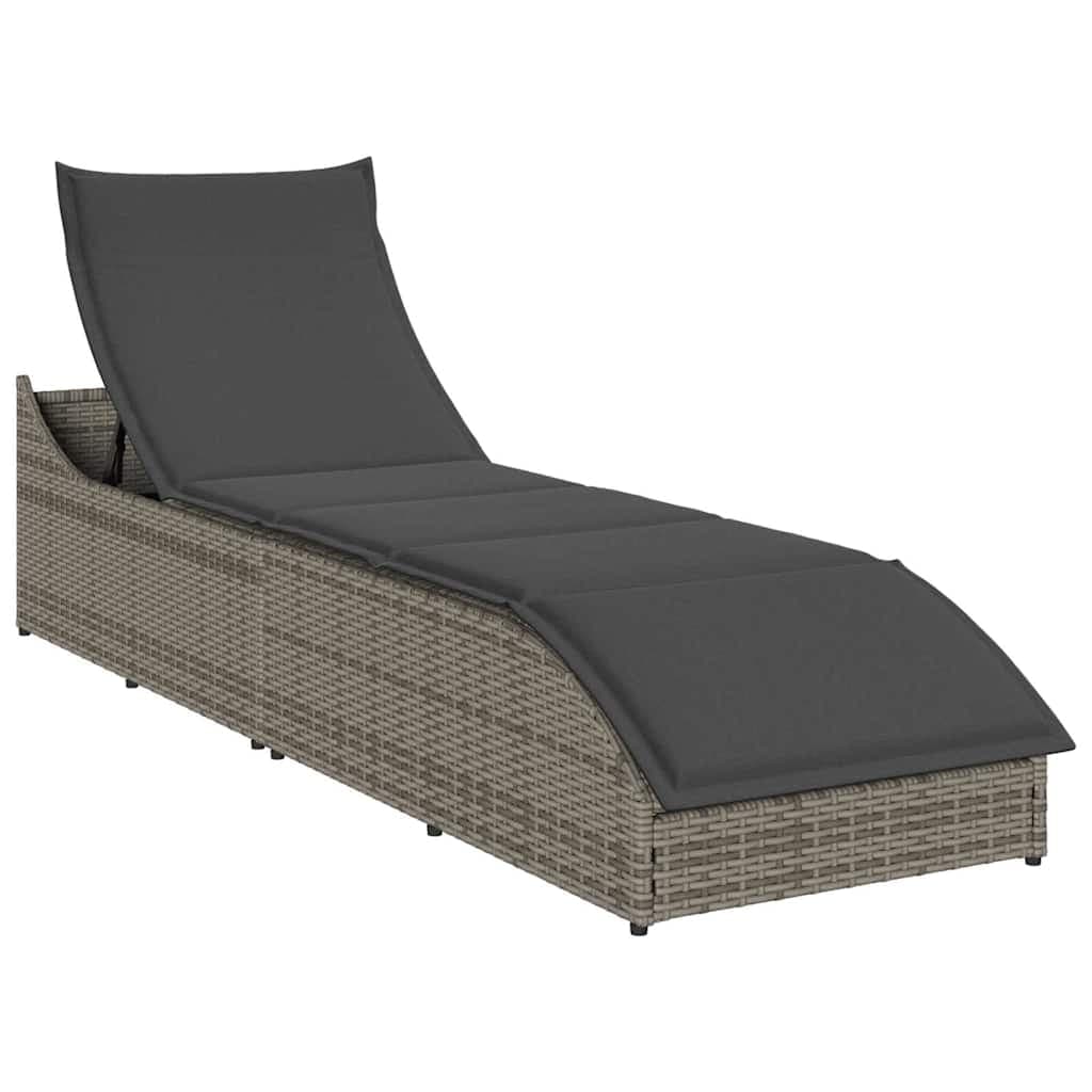 Faltbare Polyrattan Liege mit Kissen & Stauraum