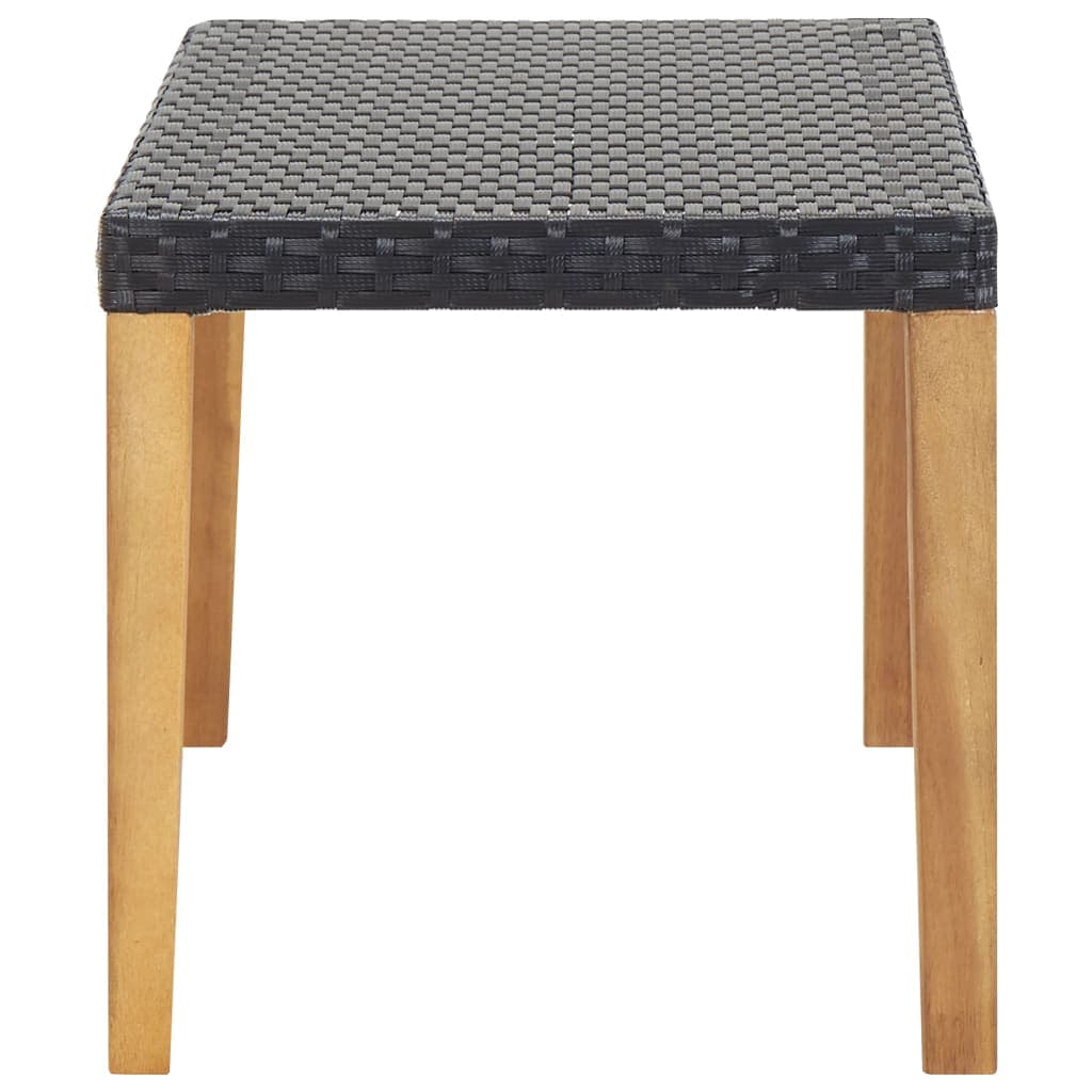 Gartenbank 120 cm Polyrattan und Massivholz