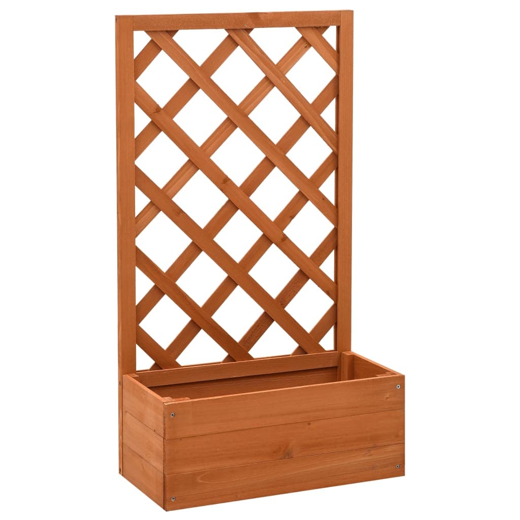 Ringhiera con fioriera in legno di abete, 50 cm