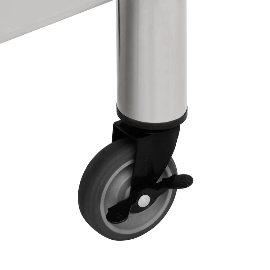 Edelstahl-Arbeitstisch mit Rollen 60 cm