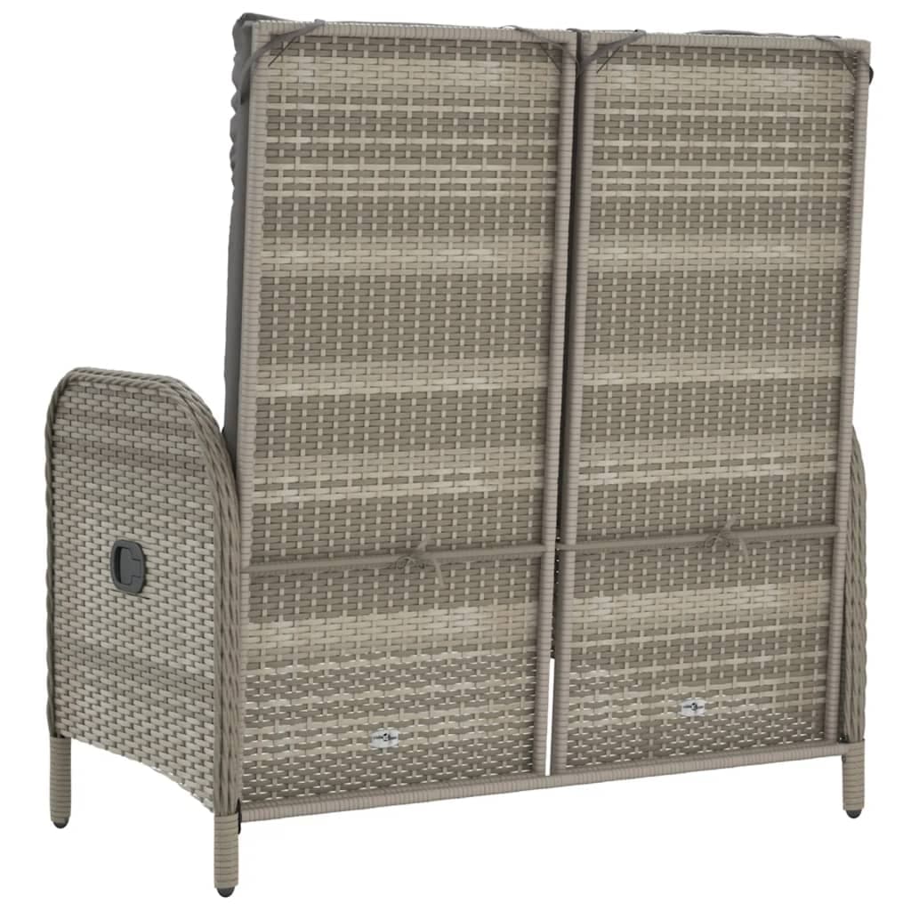 Panchina da giardino con funzione sdraio e cuscini, 107 cm