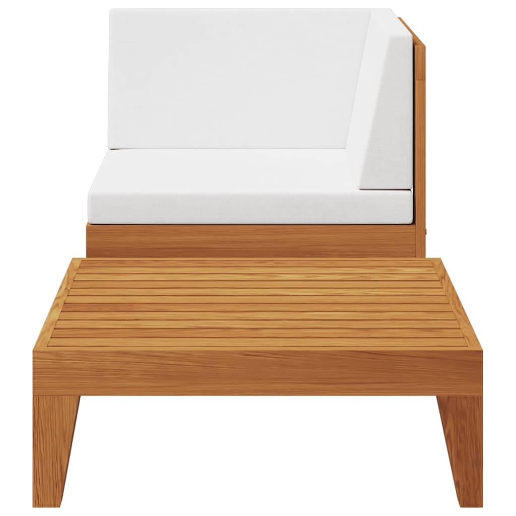 2-teiliges Garten-Lounge-Set mit Polstern aus Akazienholz