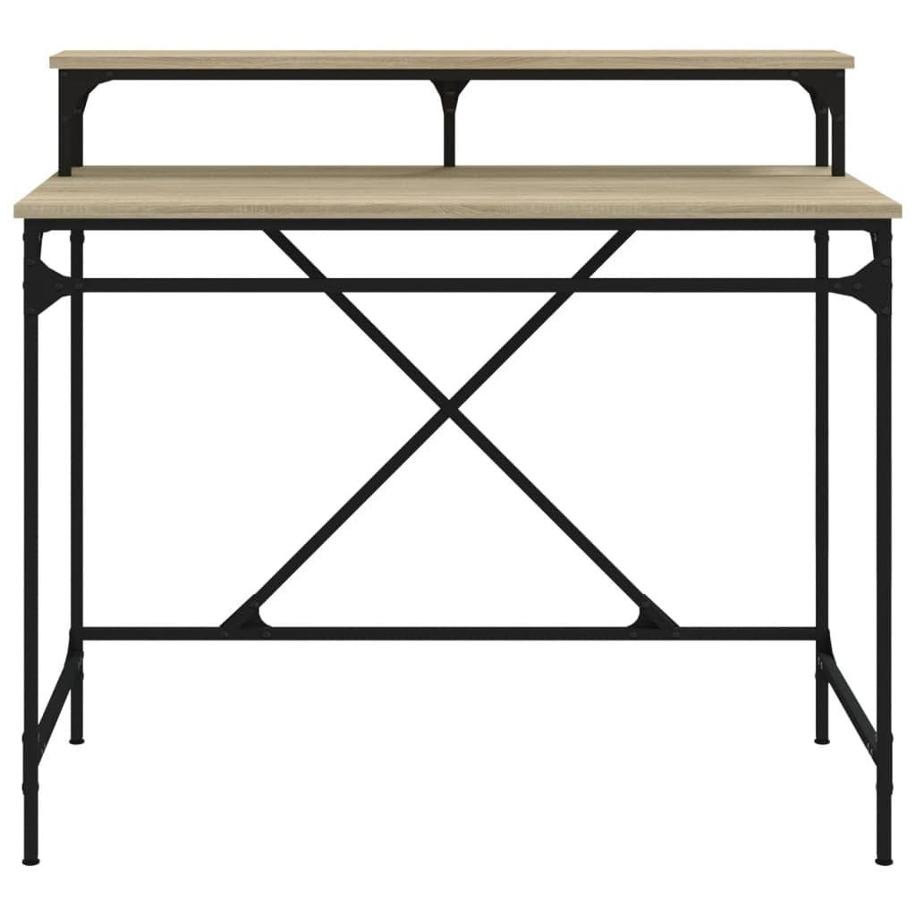 Bureau chêne Sonoma 100 cm bois et métal