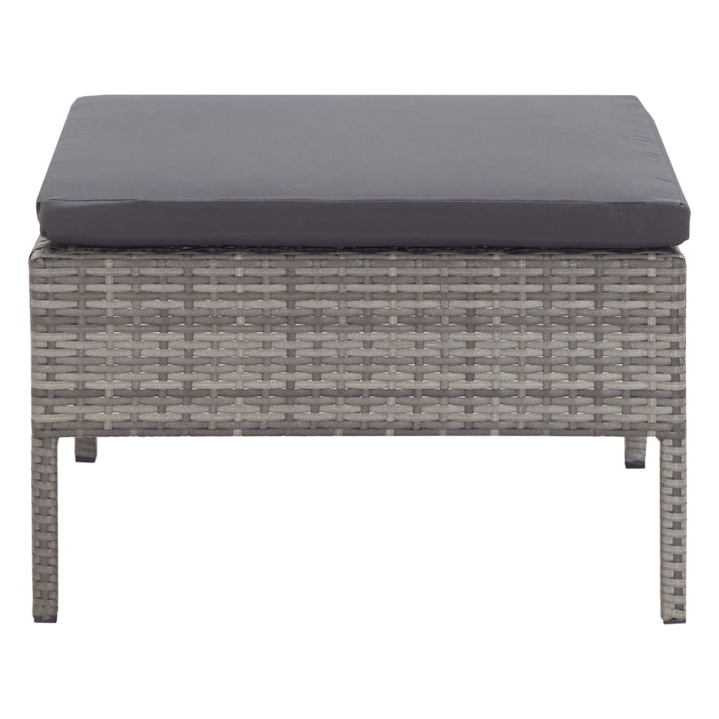Set da giardino 3 pezzi in rattan polietilene con cuscini