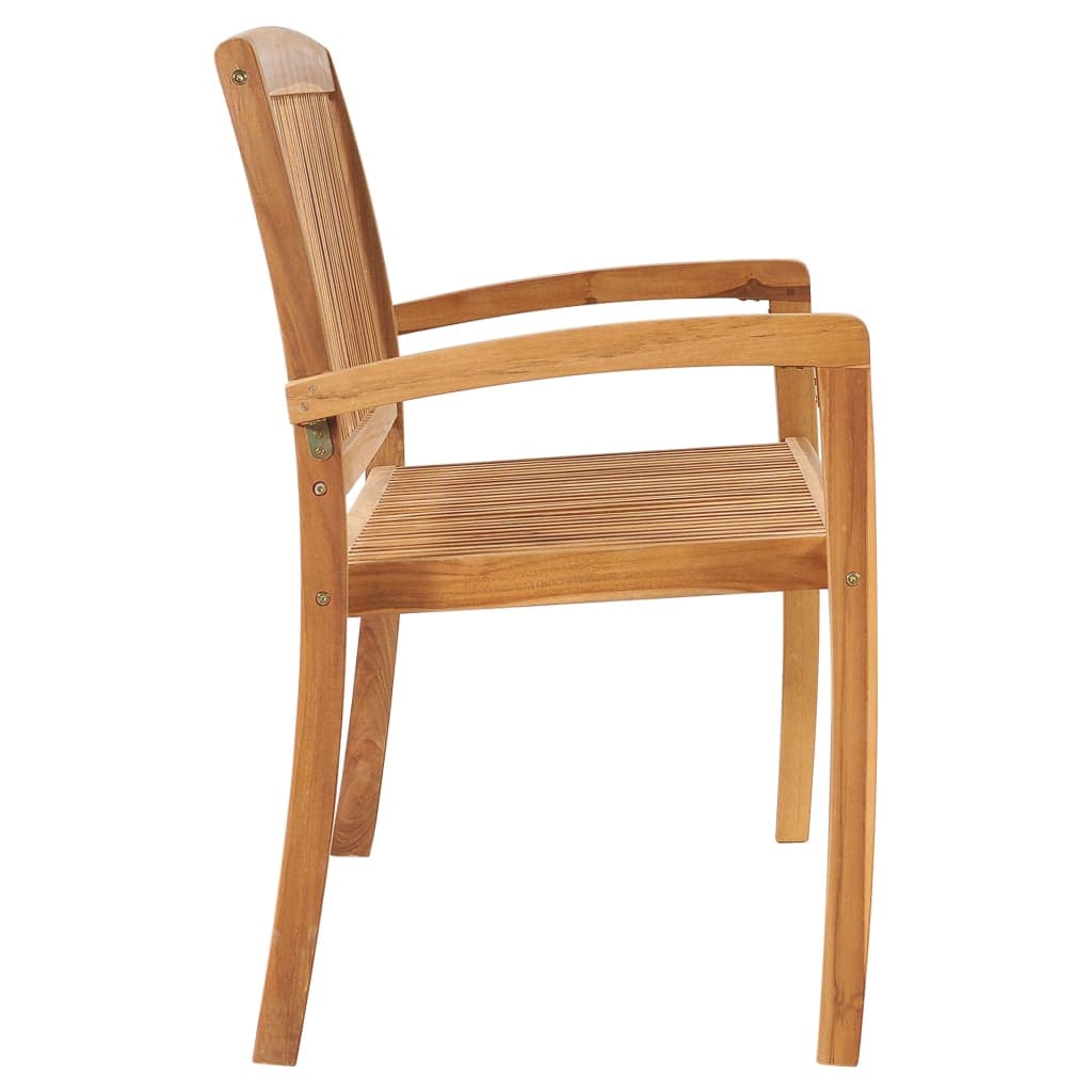 Stapelbare Teakholz Gartenbank 2 Sitze 128,5 cm