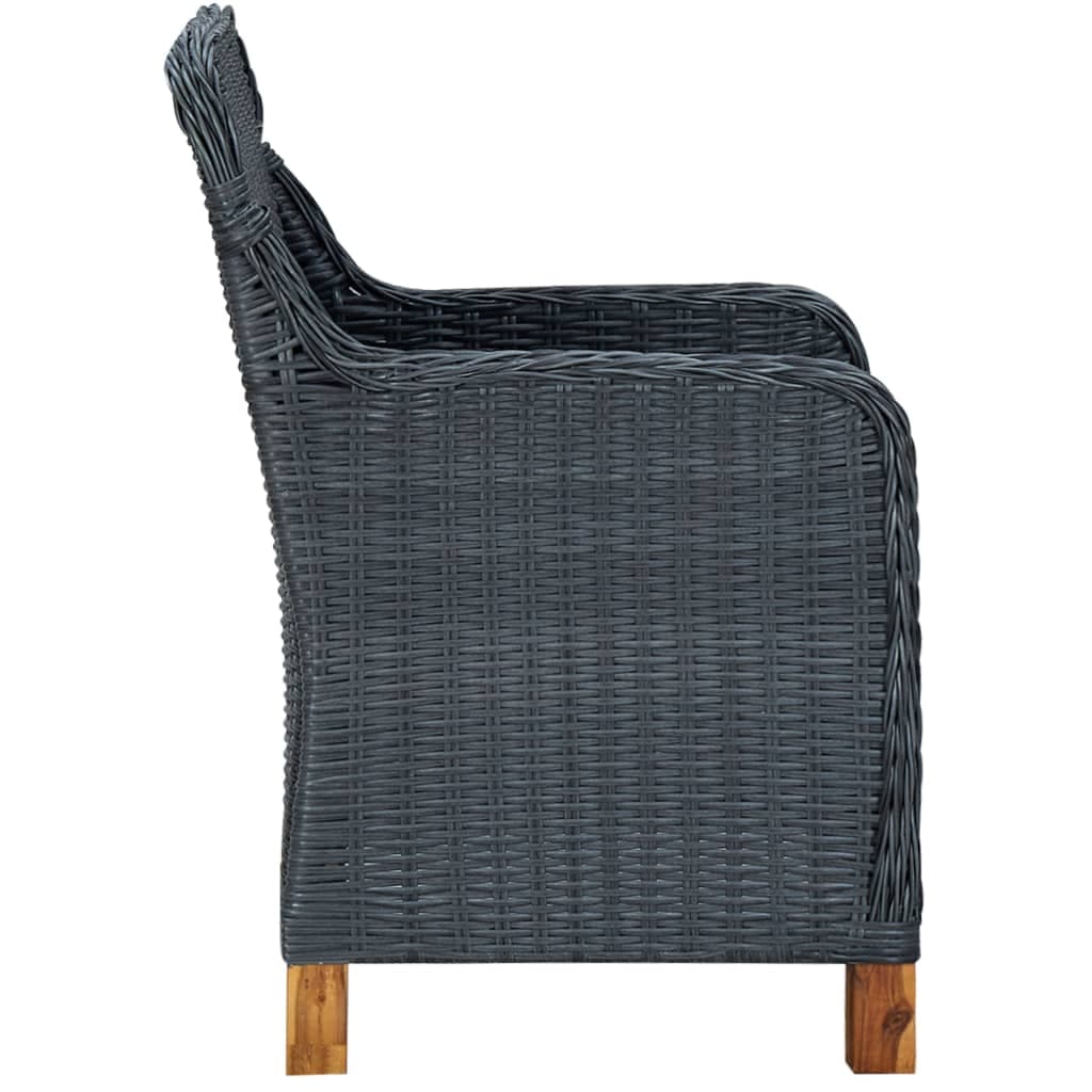 Set di 2 sedie da giardino con cuscini in polirattan