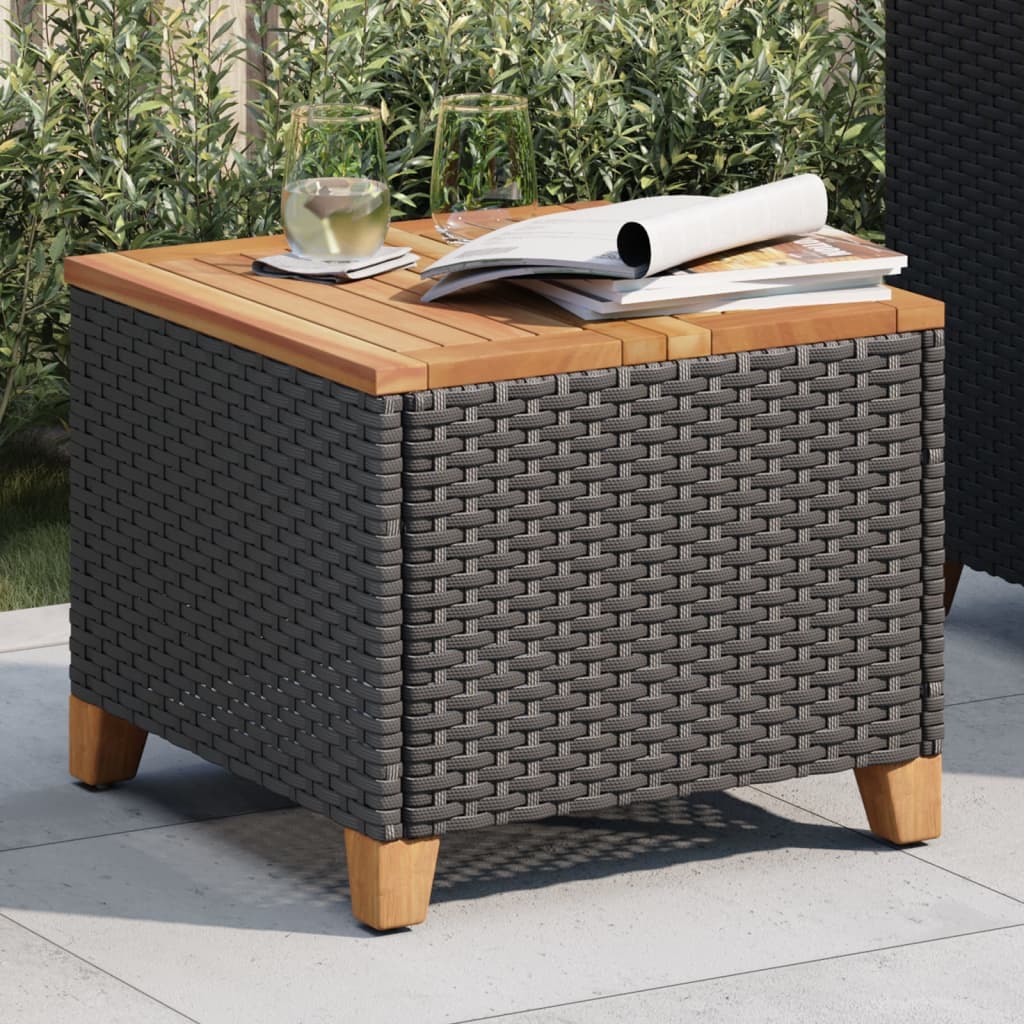 Tavolo da giardino in poli-rattan e legno di acacia, 45 cm