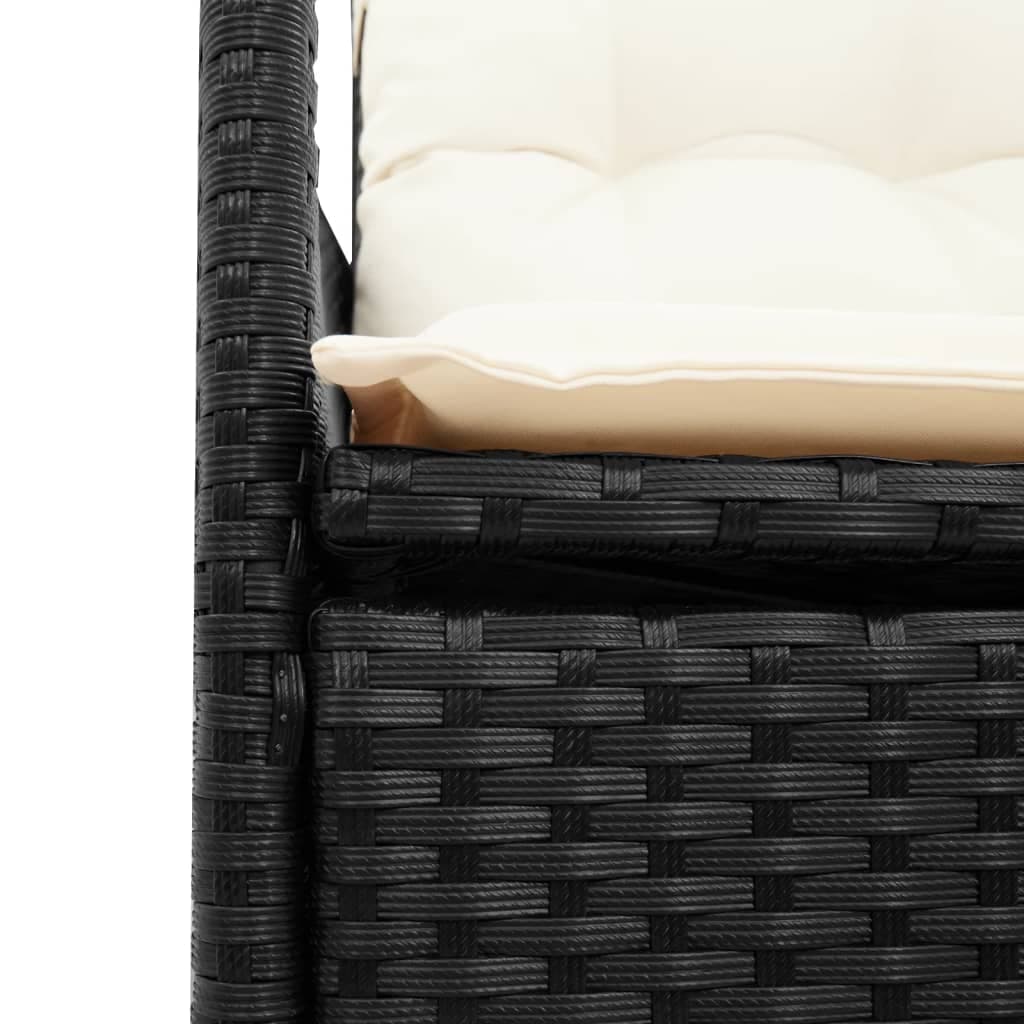 Verstellbarer Gartenstuhl Polyrattan mit Kissen