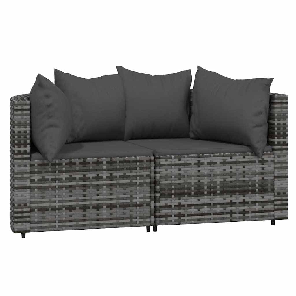 3-teiliges Garten-Lounge-Set Polyrattan mit Polstern