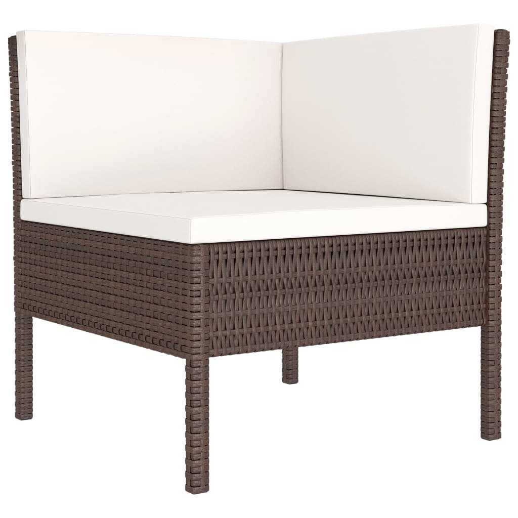 Set da salotto da giardino 3 pezzi in polirattan con cuscini