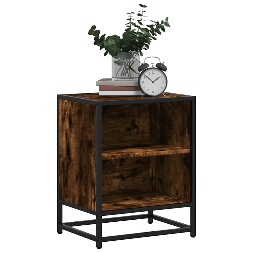 Set di 2 comodini in rovere affumicato 40 cm in legno