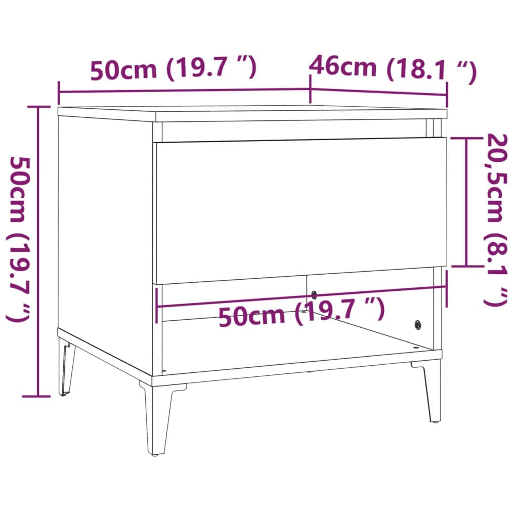 Beistelltische Holz 2er-Set 50 cm