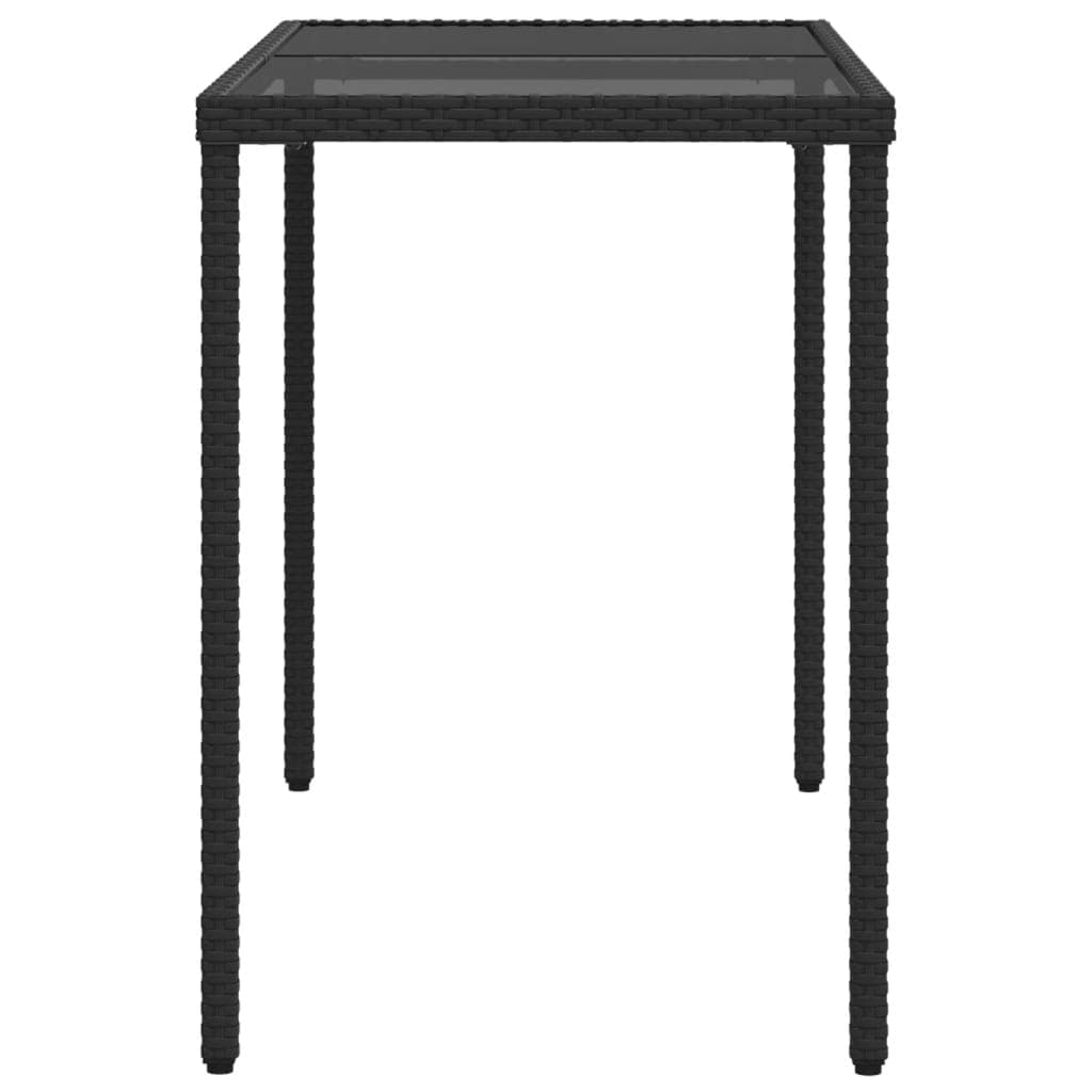 Tavolo da giardino con piano in vetro 115 cm in polirattan
