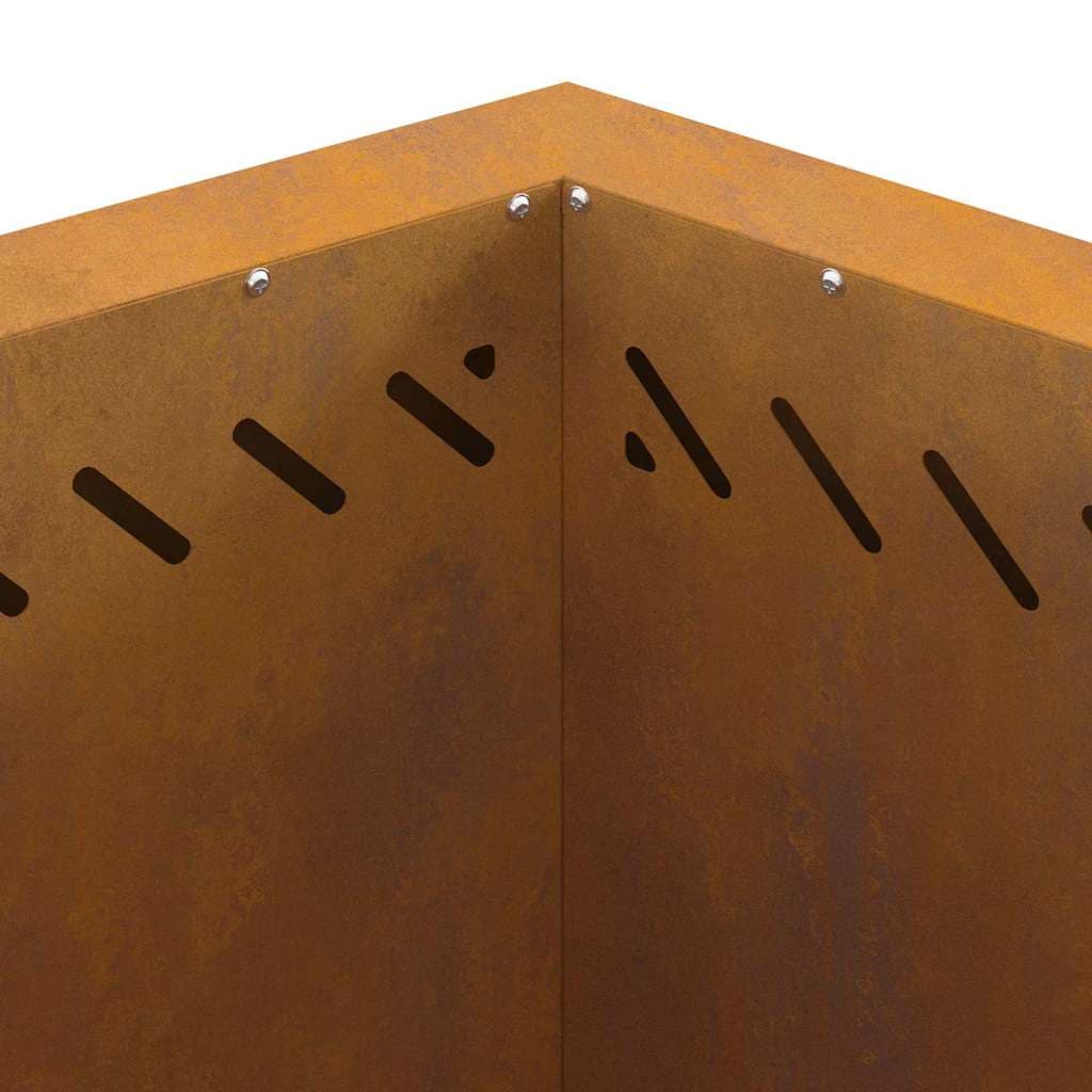 Braciere marrone da 58 cm in acciaio corten