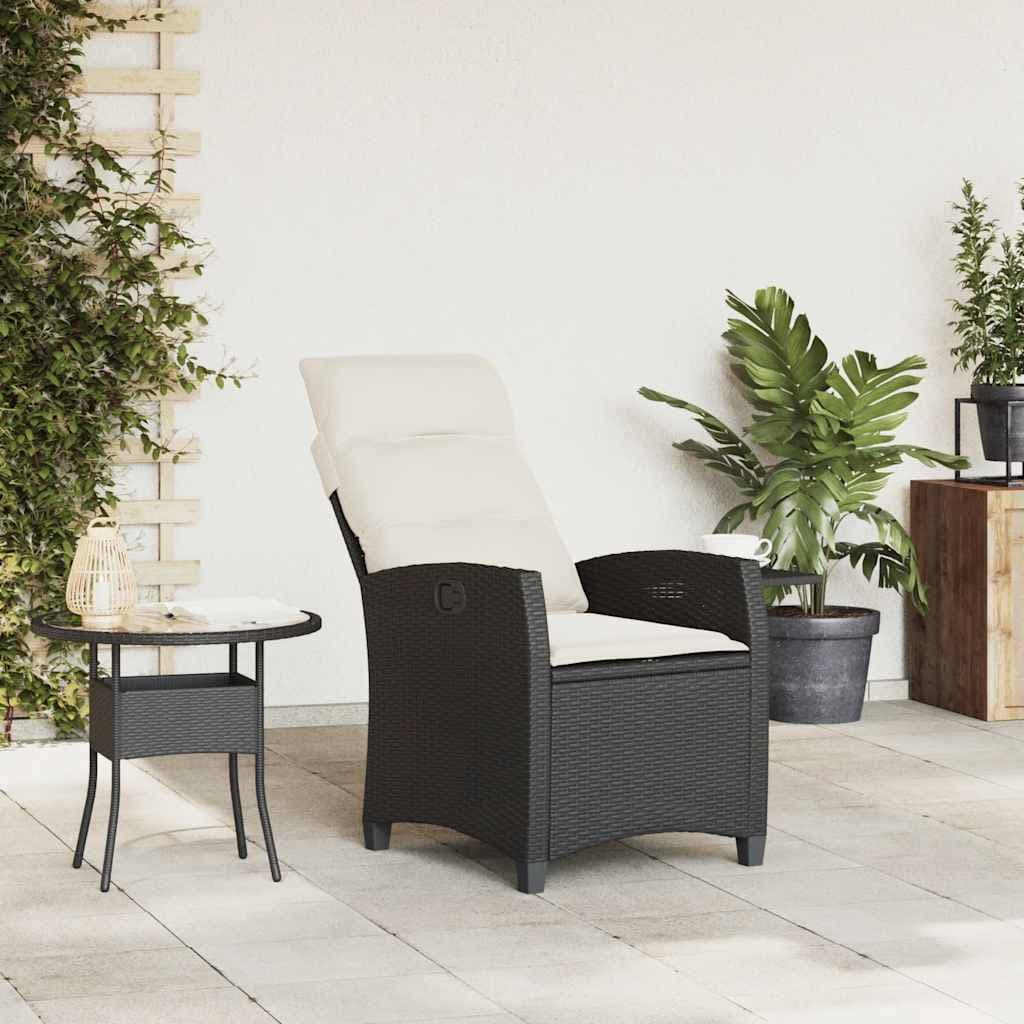 Sedia da giardino con tavolino in polirattan regolabile