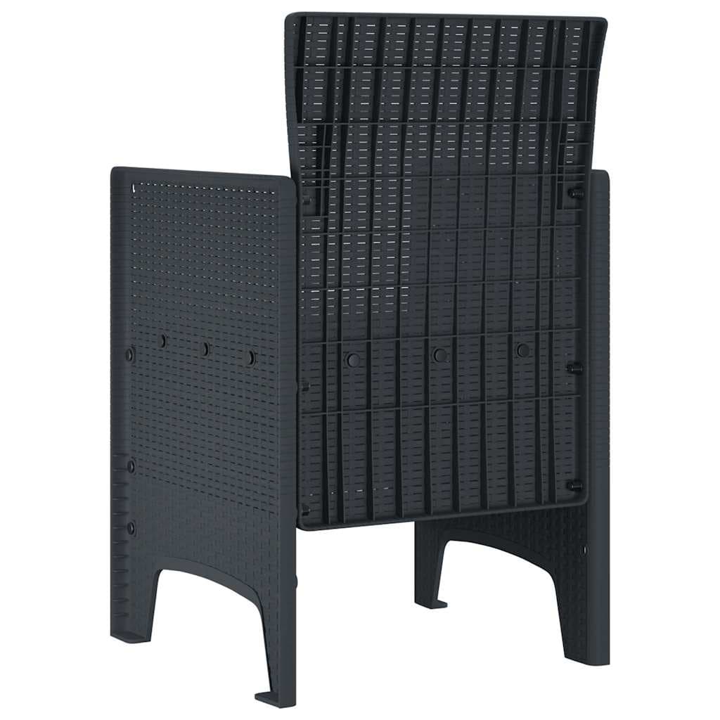 Set di 2 sedie da giardino antracite 53 cm polipropilene