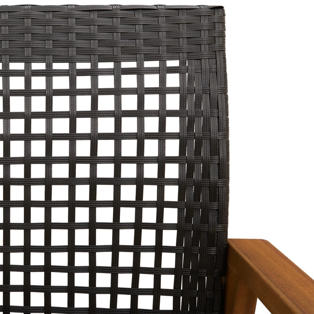 Set di 2 sedie da giardino in poli rattan e legno di acacia