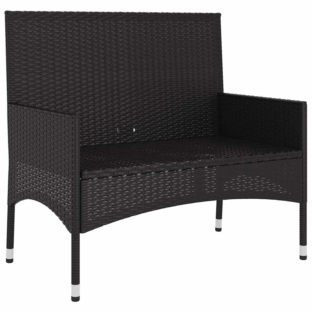 Gartenbank 2 Personen Polyrattan mit Polstern