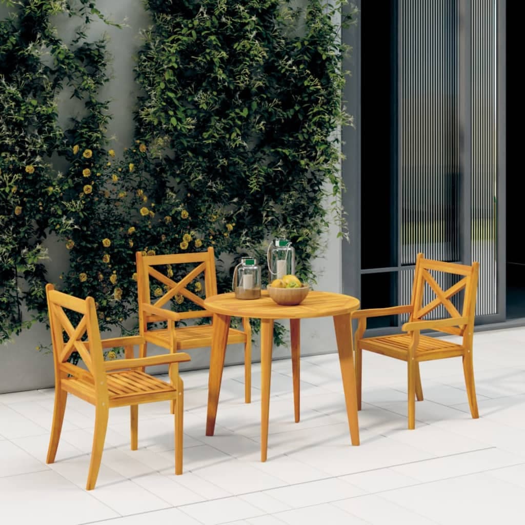 Gartenstühle massives Akazienholz, 3er-Set
