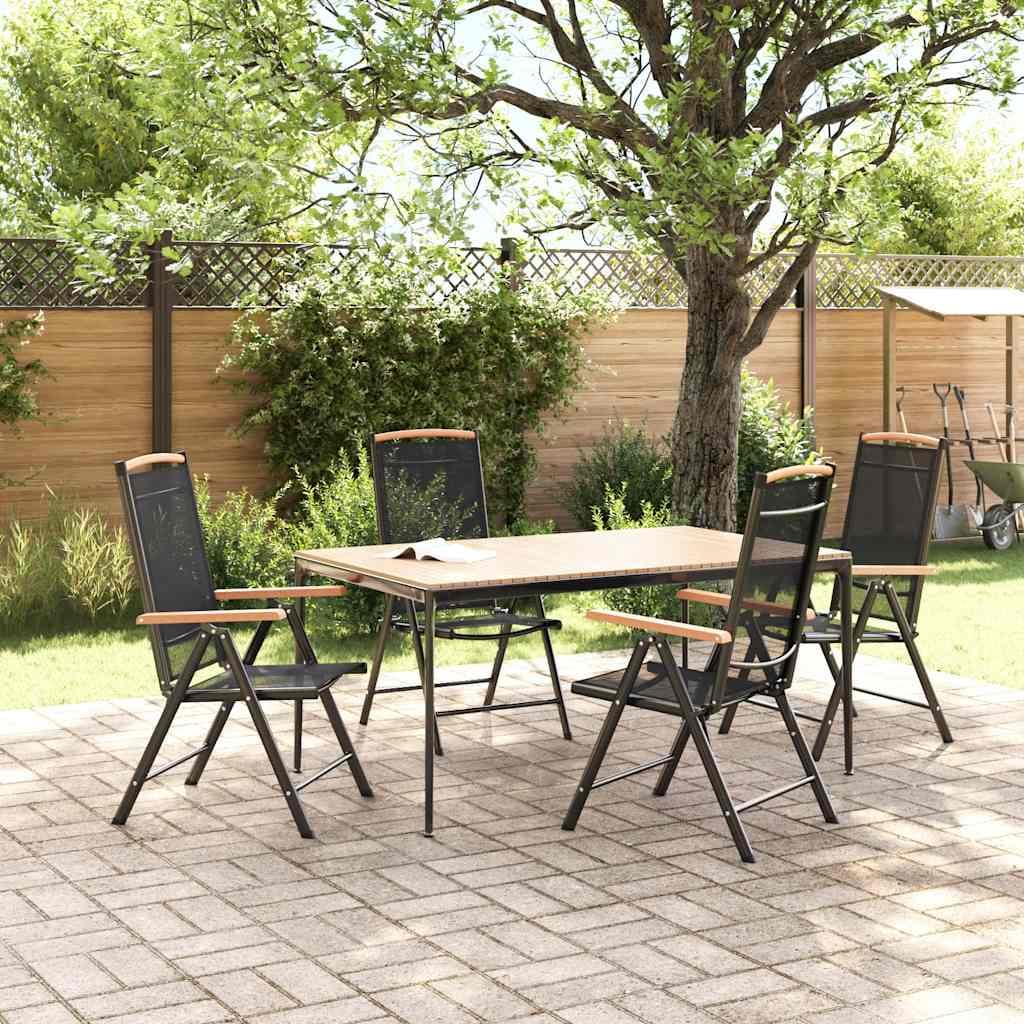 Klappbare Gartenstühle, 4er-Set, mit Textilene-Bezug