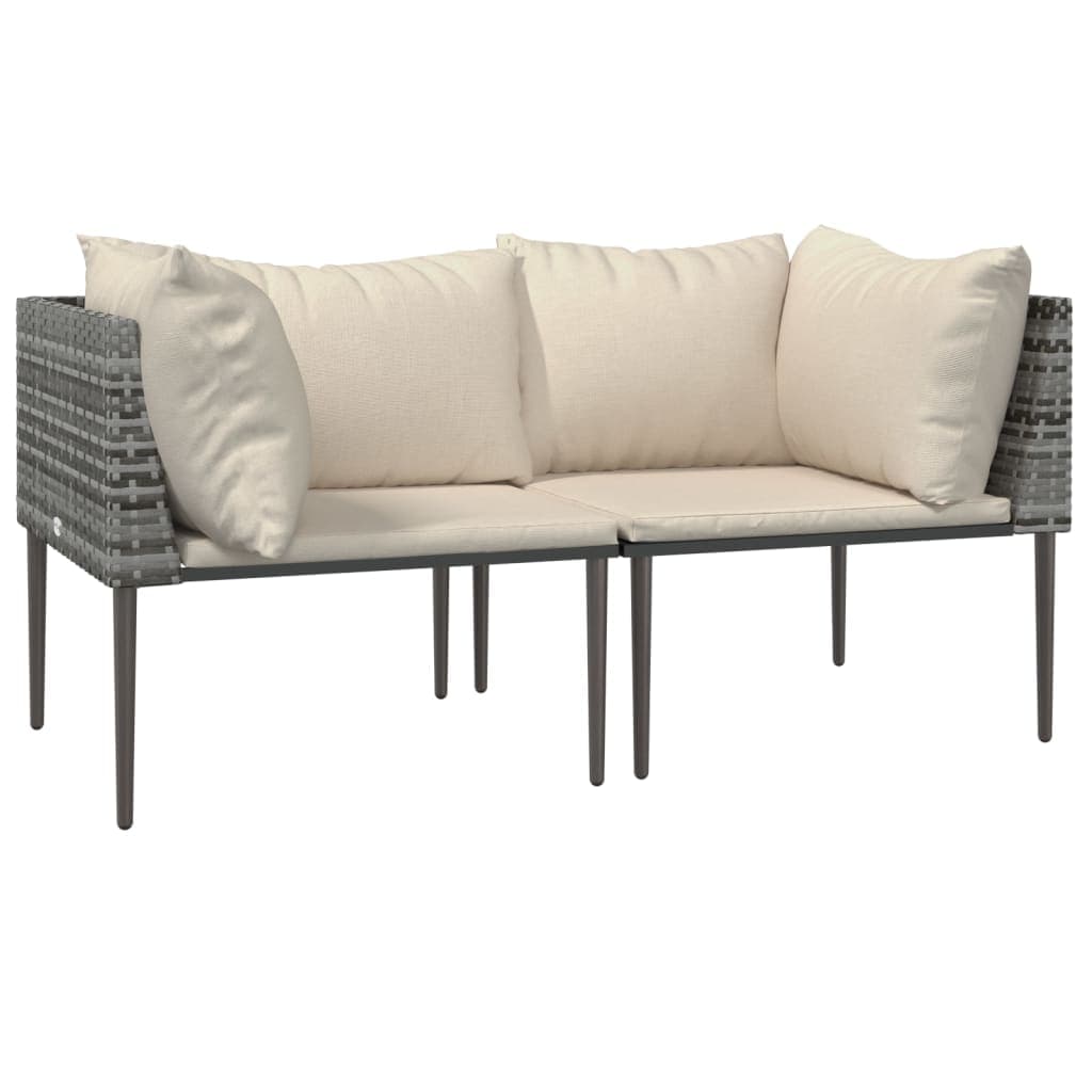 Set 3 salón jardín con cojines, gris