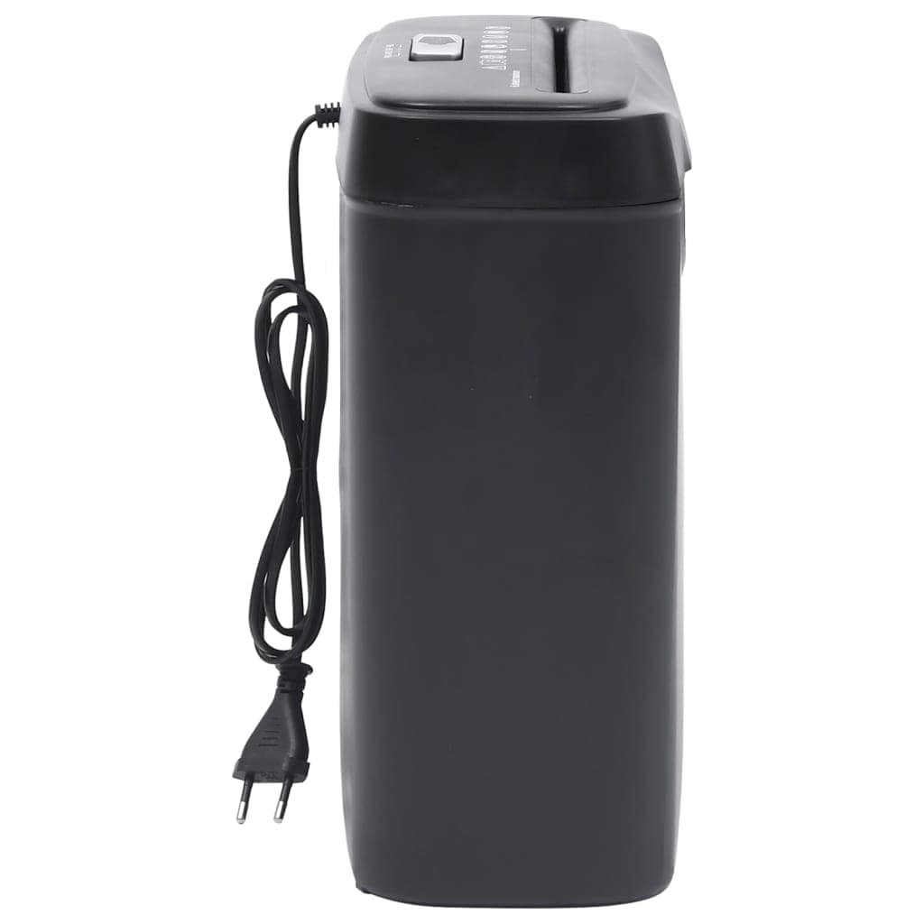 Aktenvernichter für 6 Blatt, Streifenschnitt, Schwarz