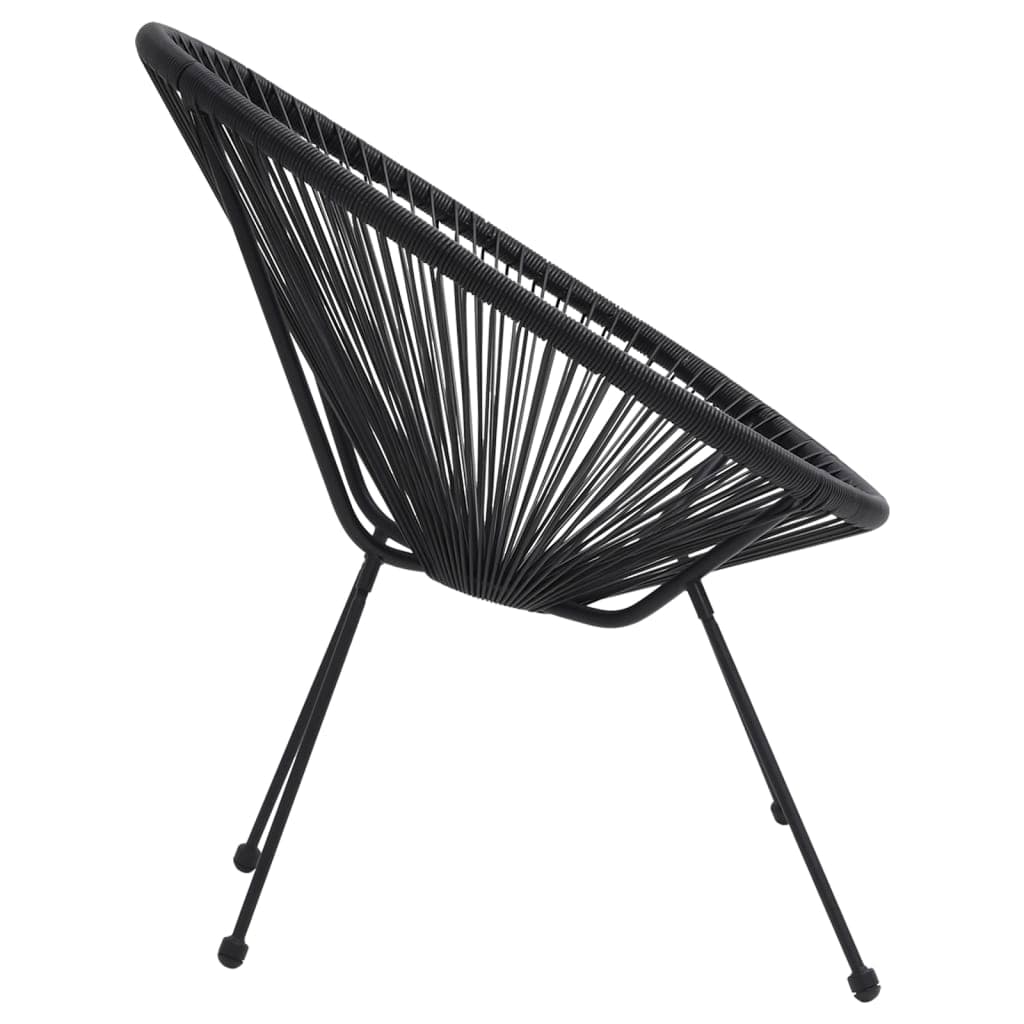 Moon Gartenstühle, 2er-Set, Rattan, Schwarz