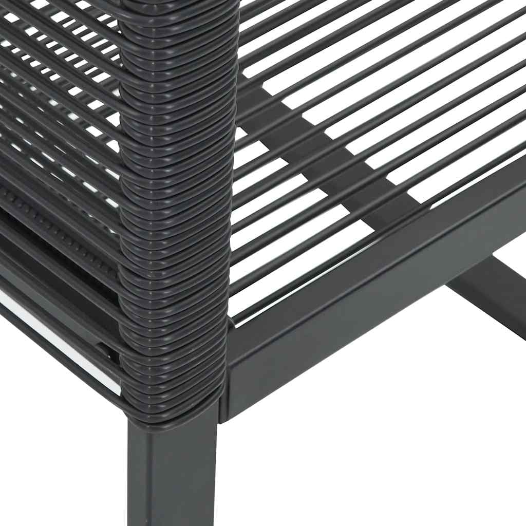 Gartenstühle 4er-Set, schwarzes Polyrattan