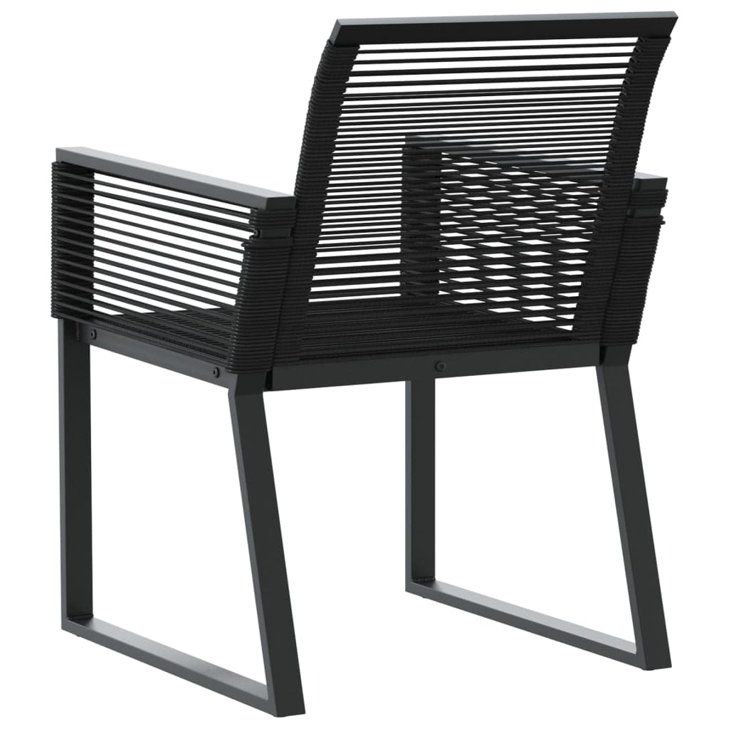 Set di 2 sedie da giardino in polirattan nero