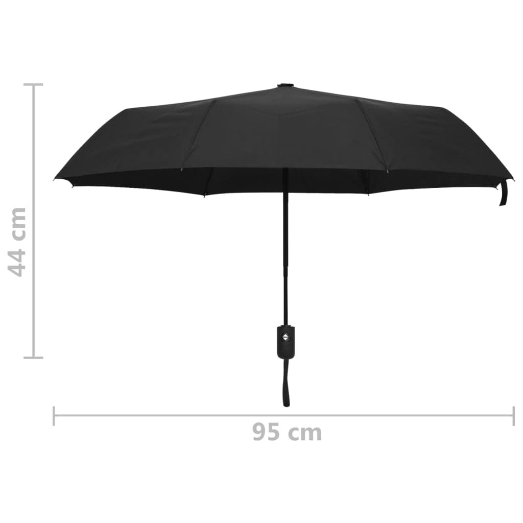 Faltbarer automatischer Regenschirm Schwarz 95 cm