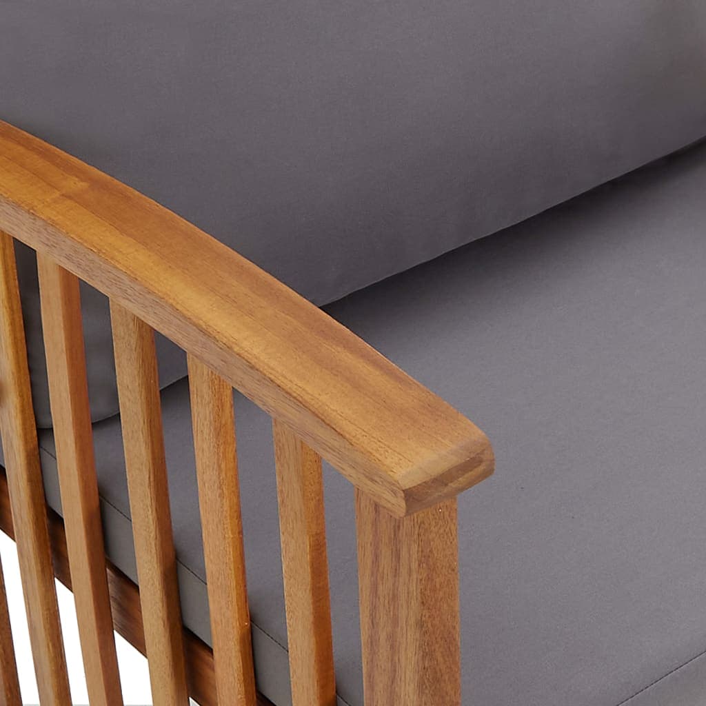2-teiliges Garten-Lounge-Set Akazienholz mit Kissen