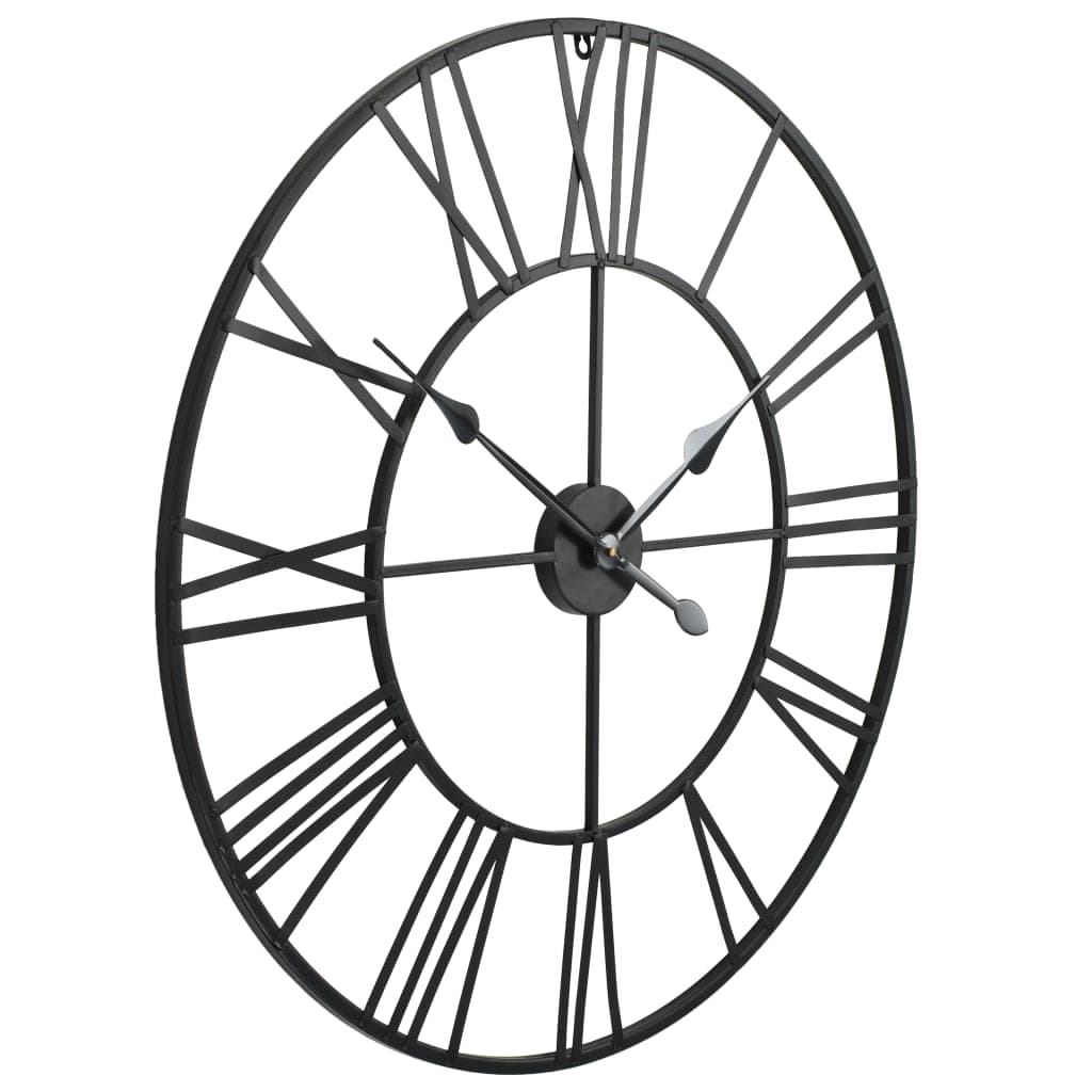 Vintage Wanduhr aus Metall mit Quarzwerk, 80 cm XXL