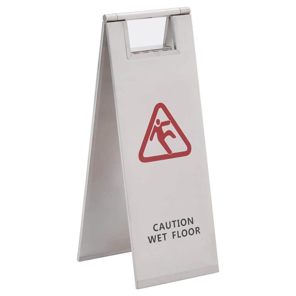 Faltbares Warnschild Rutschgefahr aus Edelstahl