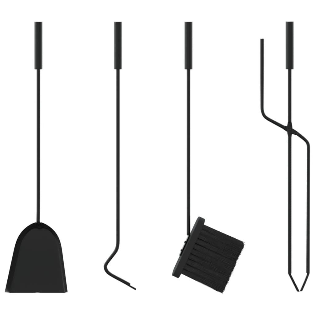 5-teiliges Kaminbesteck aus Stahl 18 x 66 cm
