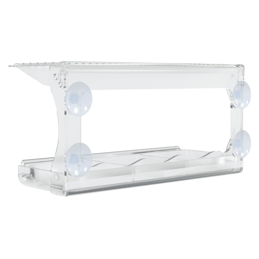 Mangiatoie per uccelli da finestra in acrilico, set da 2, 30x12x15 cm